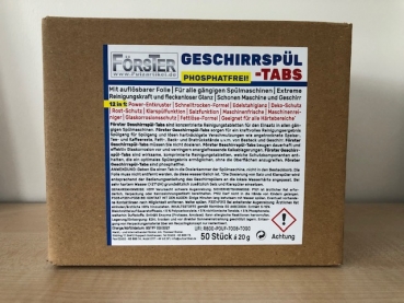Förster Geschirrspül-Tabs 12 in 1 Leistungsformel Phosphatfrei 50 Stück a` 20 g